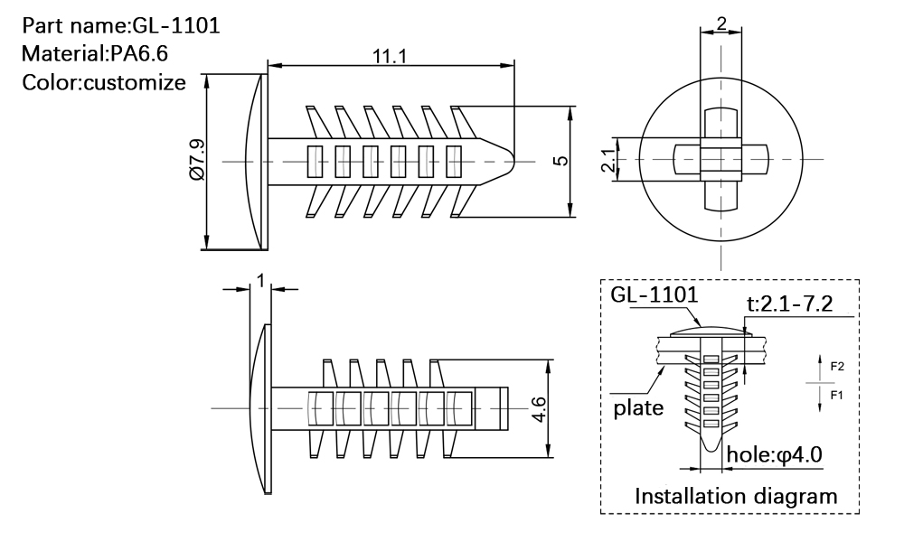 Pine Tree Rivet GL-1101